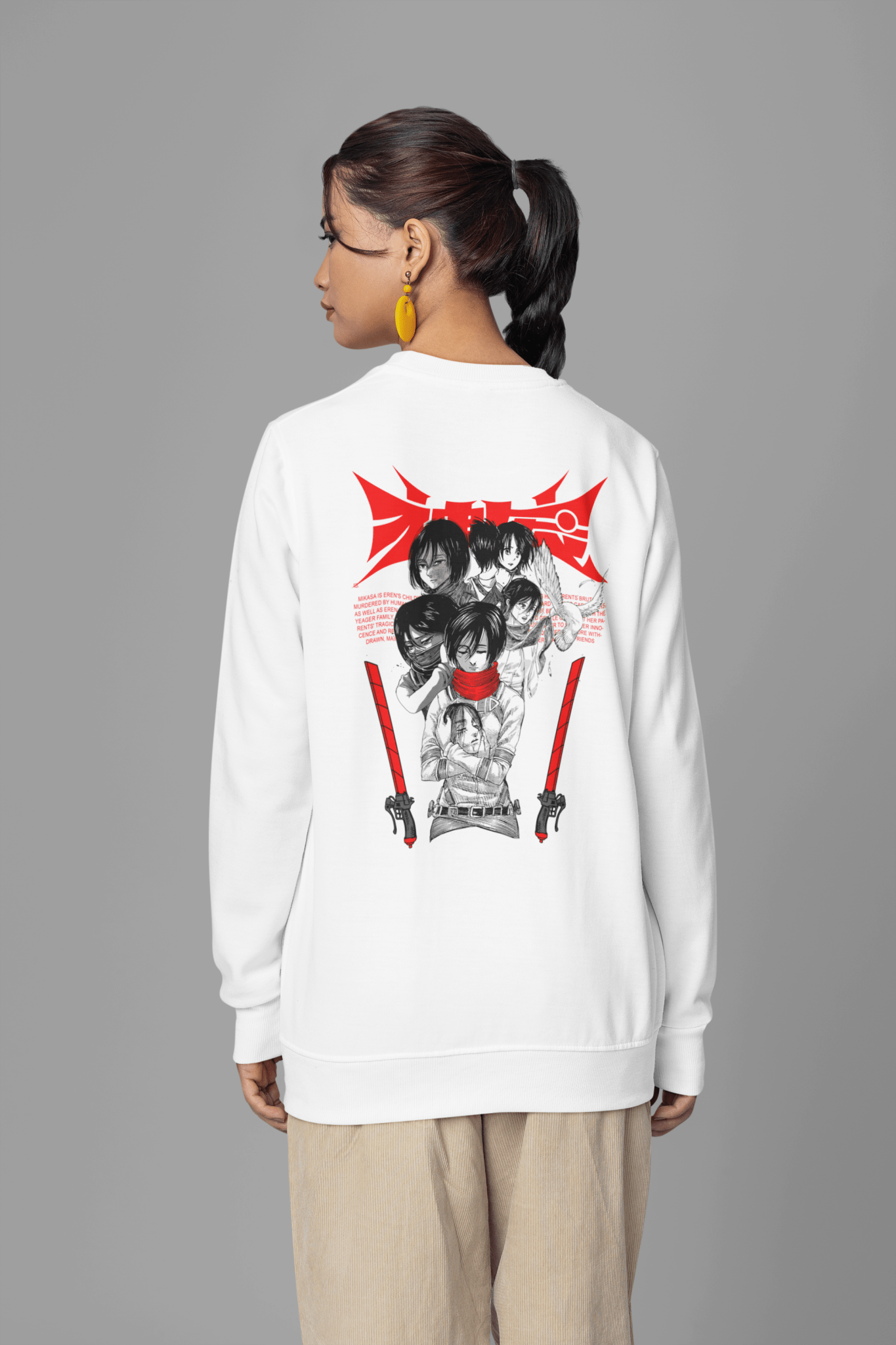 Mikasa Ackerman Attack on Titan Sweatshirt – Unisex Anime Merch