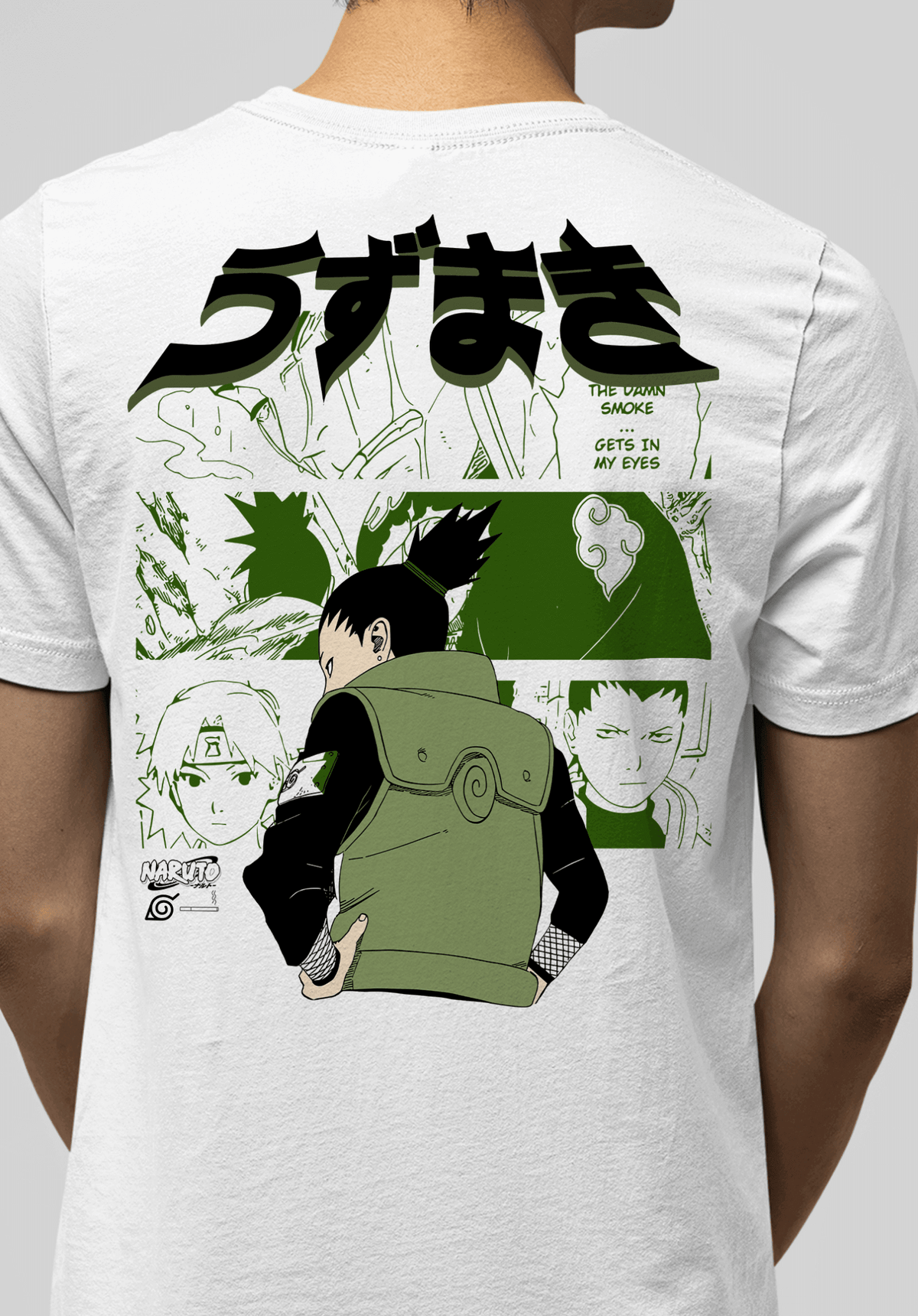Shikamaru Nara Naruto Anime T-Shirt Back