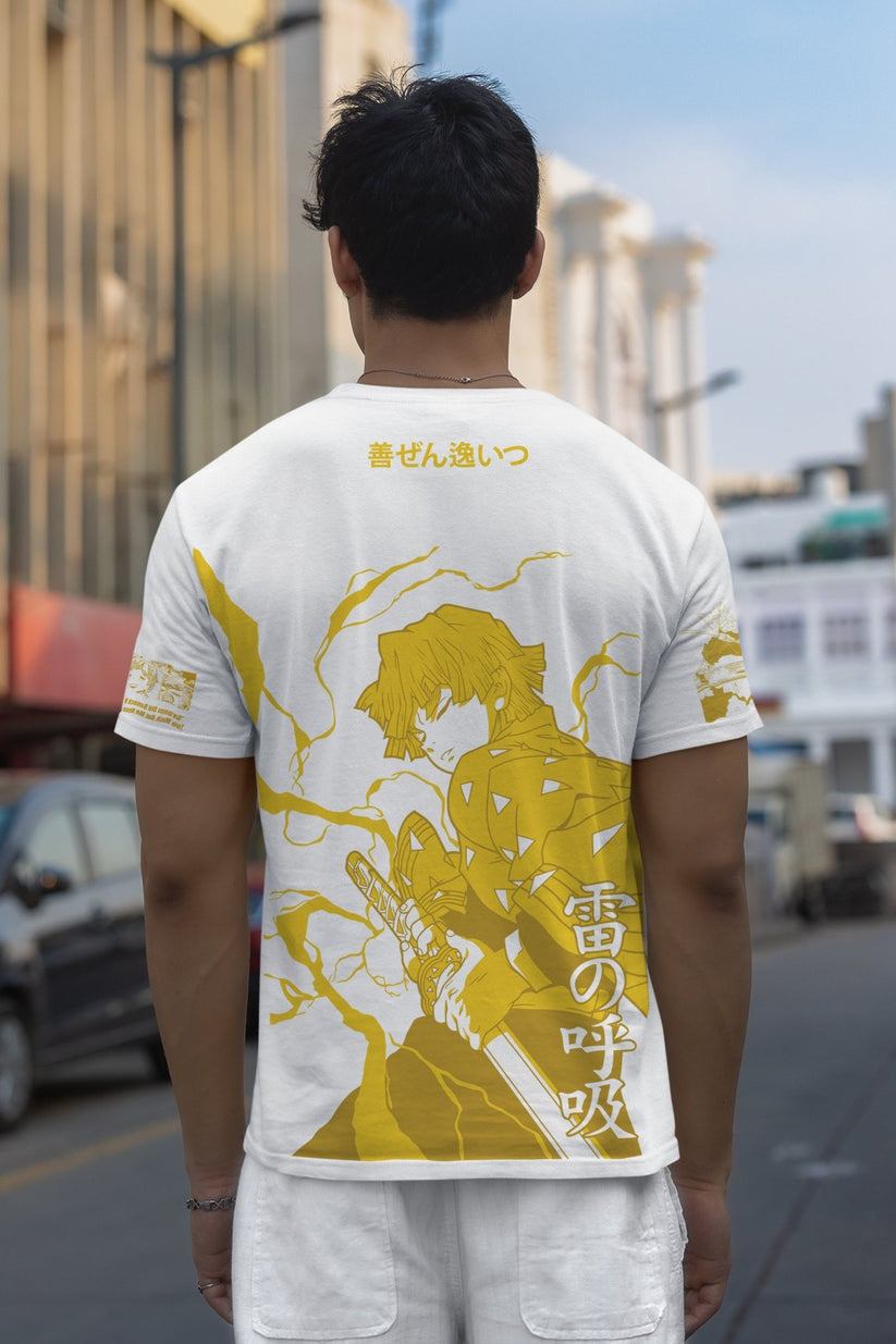 Zenitsu Agatsuma Anime T-Shirt – Demon Slayer Thunder Breathing Merch ...